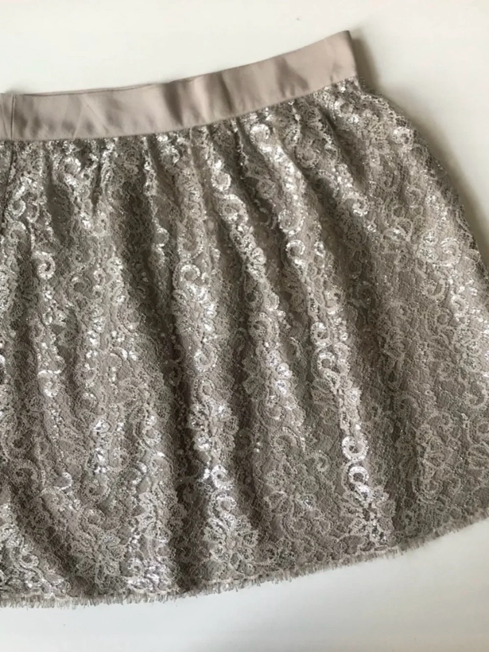 J.Crew “Sparkler” Metallic Lace Holida Mini Skirt